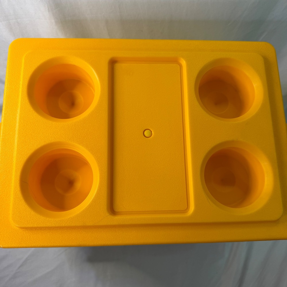 Vintage Thermos SunPacker Cooler Model 7718 Yellow Orange 11 Qt 10L Made in USA - Picture 7 of 13